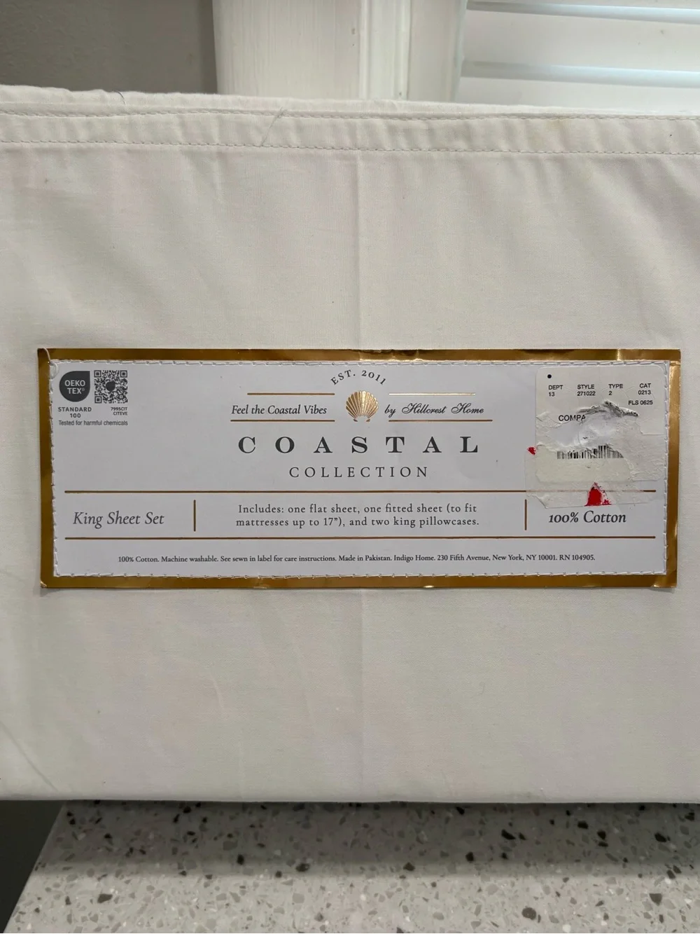 New in package - Hillcrest Home Coastal Collection King Sheet Set